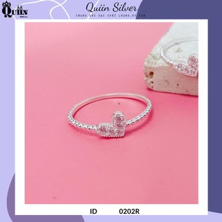 Nhẫn bạc ta, bạc s925 quiin - mặt hình trái tim dành cho nữ 0202r