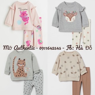 Bộ nỉ bé gái Hm aut | áo nỉ dầy dặn | quần cotton mềm không bí rít | săn sale member HM Uk