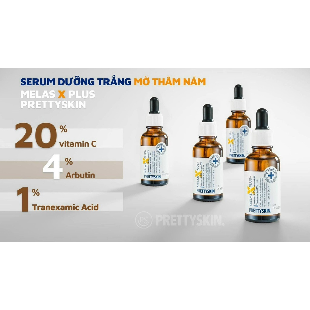 Tinh chất dưỡng trắng mờ thâm nám Prettyskin melas x plus