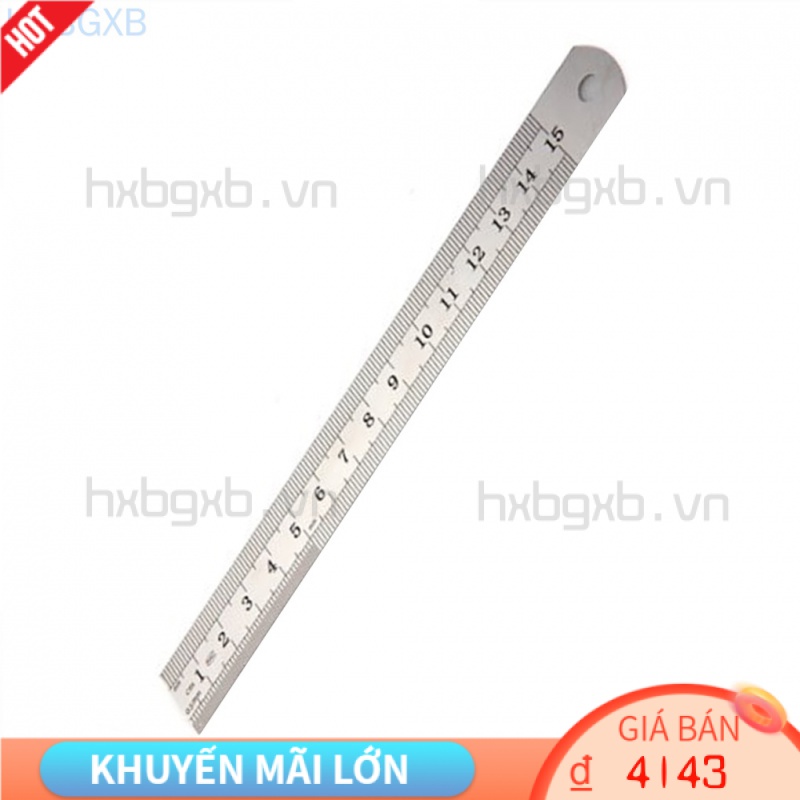 Thước Đo Hai Mặt 15cm Bằng Thép Không Gỉ Tiện Dụng Cho Học Sinh / Văn Phòng