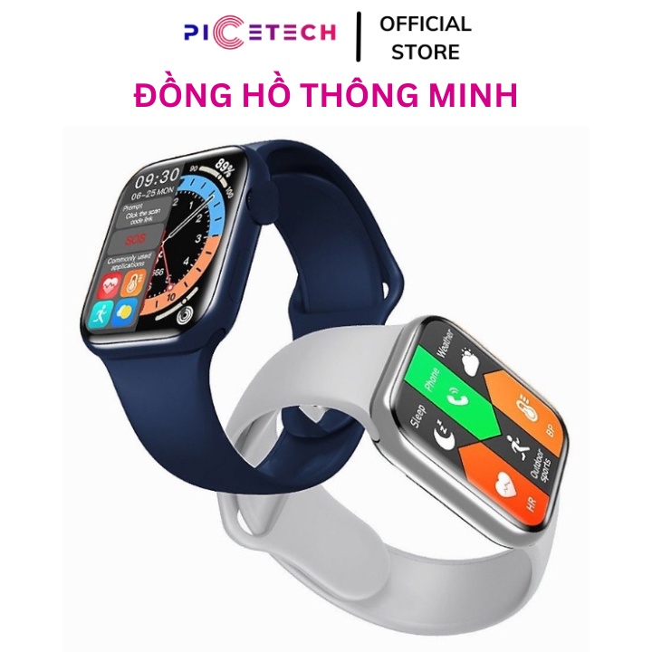 Đồng Hồ Thông Minh Hw67 Plus - PICETECH ( Tặng Dây Thép) Bản Thép Màn Hình Tràn Viền Cảm Ứng  Mượt Pin Trâu (BH 6 tháng)