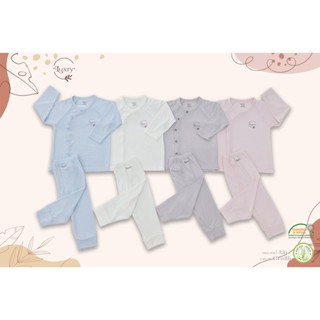  Bộ quần áo dài tay cài lệch vân Luxry vải sợi tre cao cấp cho bé từ sơ sinh đến 18 tháng 