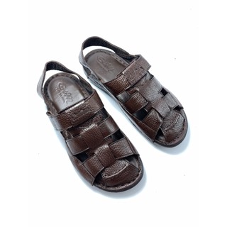 Giày sandal rọ nam da bò màu nâu khâu viền , khâu đế chắc chắn , SR