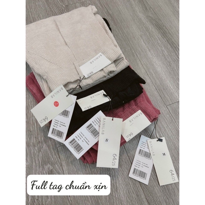 Quần baggy nhung tăm 3 màu cho nữ