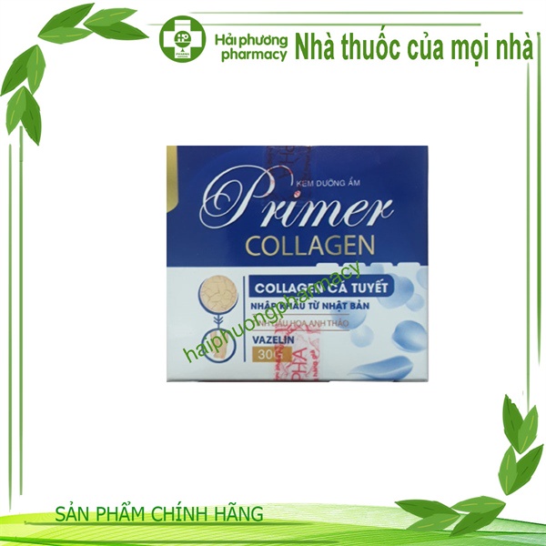 Kem dưỡng ẩm Primer collagen cá tuyết 30g - Dưỡng da , giúp da mềm mại, mịn màng ngăn ngừa khô , nẻ da - HP