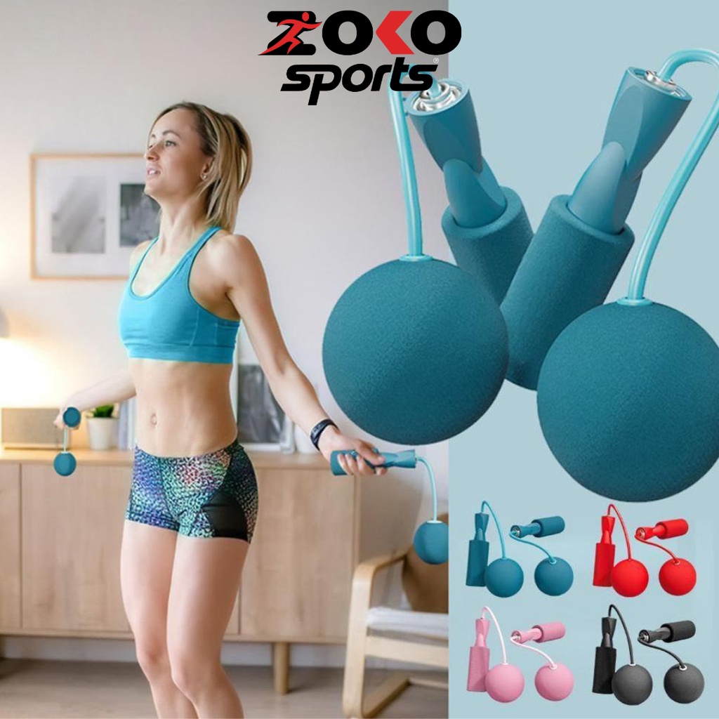 Dây nhảy, dây nhẩy thể dục không dây giảm cân tại nhà có bóng tạ hai đầu - ZOKO SPORT