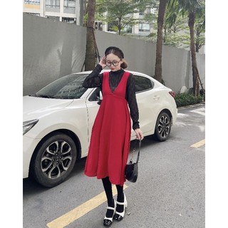 Đầm yếm nhung xuất Nhật
