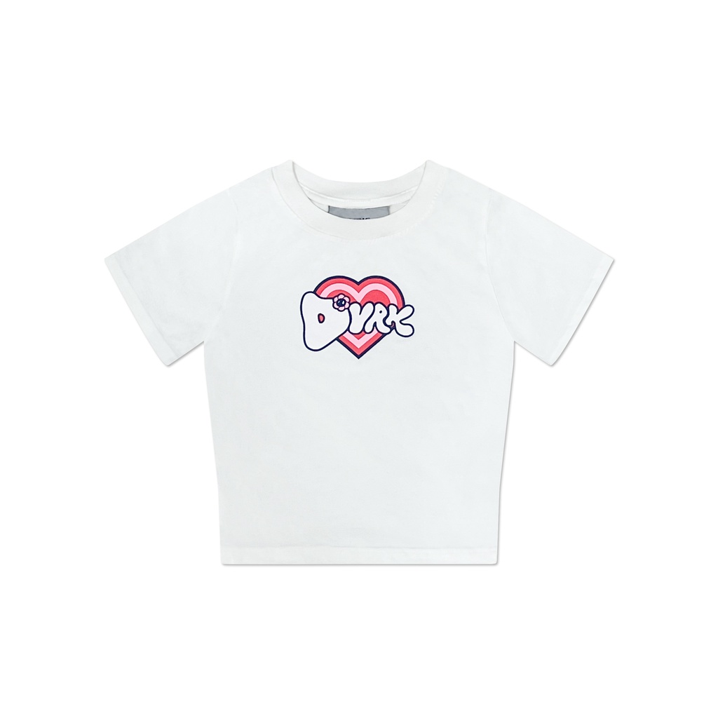 DVRK - Áo Thun Nữ Baby Tee Tay Ngắn Cổ Tròn Họa Tiết HEART-DVRK-22SS