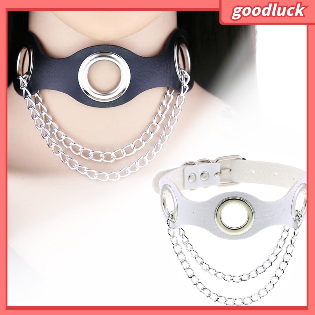 Chúc may mắn| Vòng Cổ Choker Kim Loại Mặt Tròn Goth
