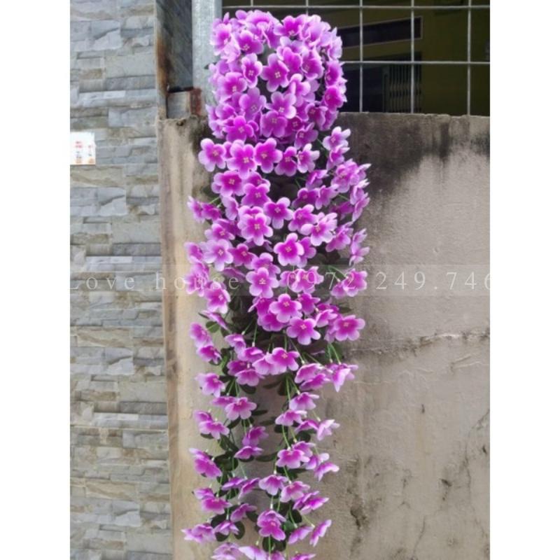 Chùm hoa đỗ quyên treo tường - Hoa lụa cao cấp, hoa giả treo tường bền đẹp