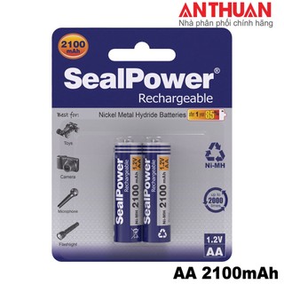 Pin sạc SealPower AA 2100mAh,pin sạc AA 1.2V,dung lượng thực tế,pin chính hãng SealPower cao cấp,sạc lại đến 2000 lần!