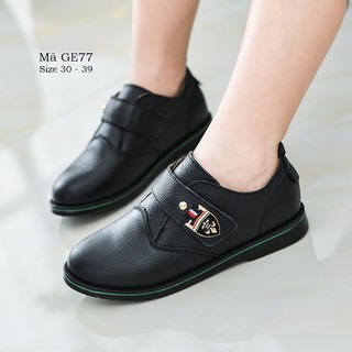 Giày lười màu đen cho bé trai - Giày tây mặc vest siêu sang cho bé 5 - 15 tuổi phong cách Hàn Quốc GE77