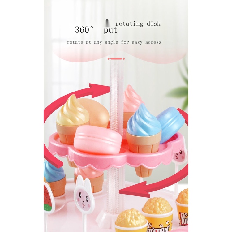 Đồ chơi trẻ em Nhà Bếp Làm Quà Sinh Nhật Gồm Kem / Kẹo / Xe Kem Cho Bé Gái