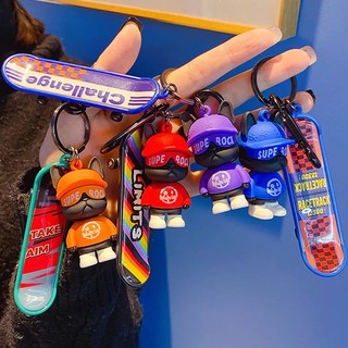 Móc khóa hình gấu trượt ván đường phố siêu cute nhiêu màu đẹp - moc khoa xe