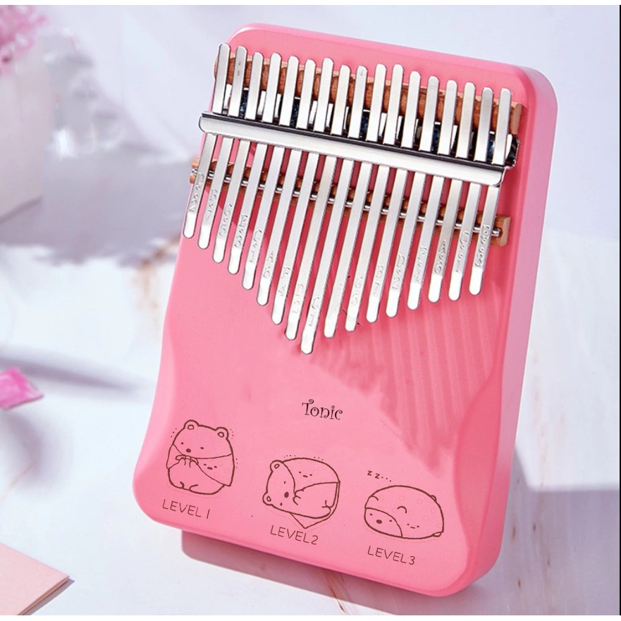 Đàn Kalimba Hồng Pastel Khắc Lazer Nhiều Mẫu Mới siêu cute- Tặng búa, sticker, hdsd, khăn lau, túi rút