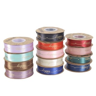 Ruy Băng Lụa In Chữ Happy Bản 2,5cm