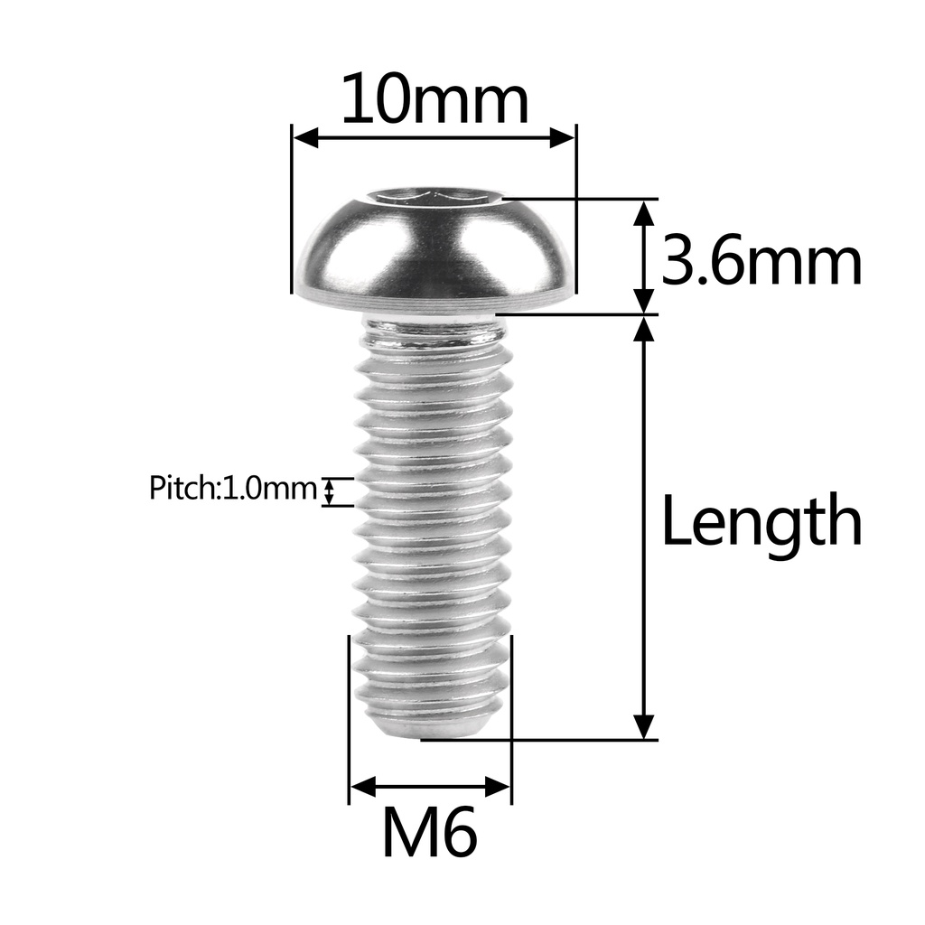 Bu lông lục giác WANYIFA bằng titan M6x12 / 15 / 16 / 20 / 25 / 30mm chuyên dụng thích hợp cho xe đạp