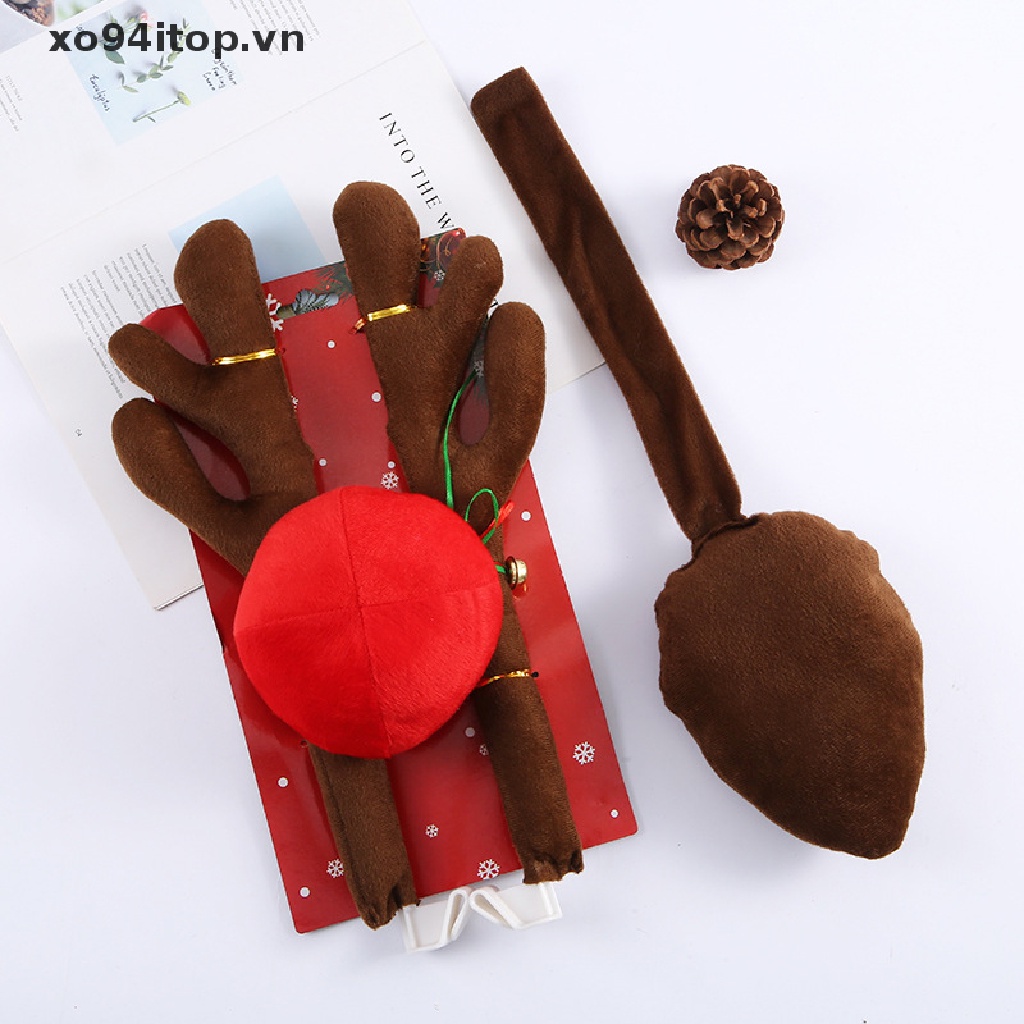 Tuần Lộc Mũi Đỏ Trang Trí Xe Hơi Dịp Giáng Sinh