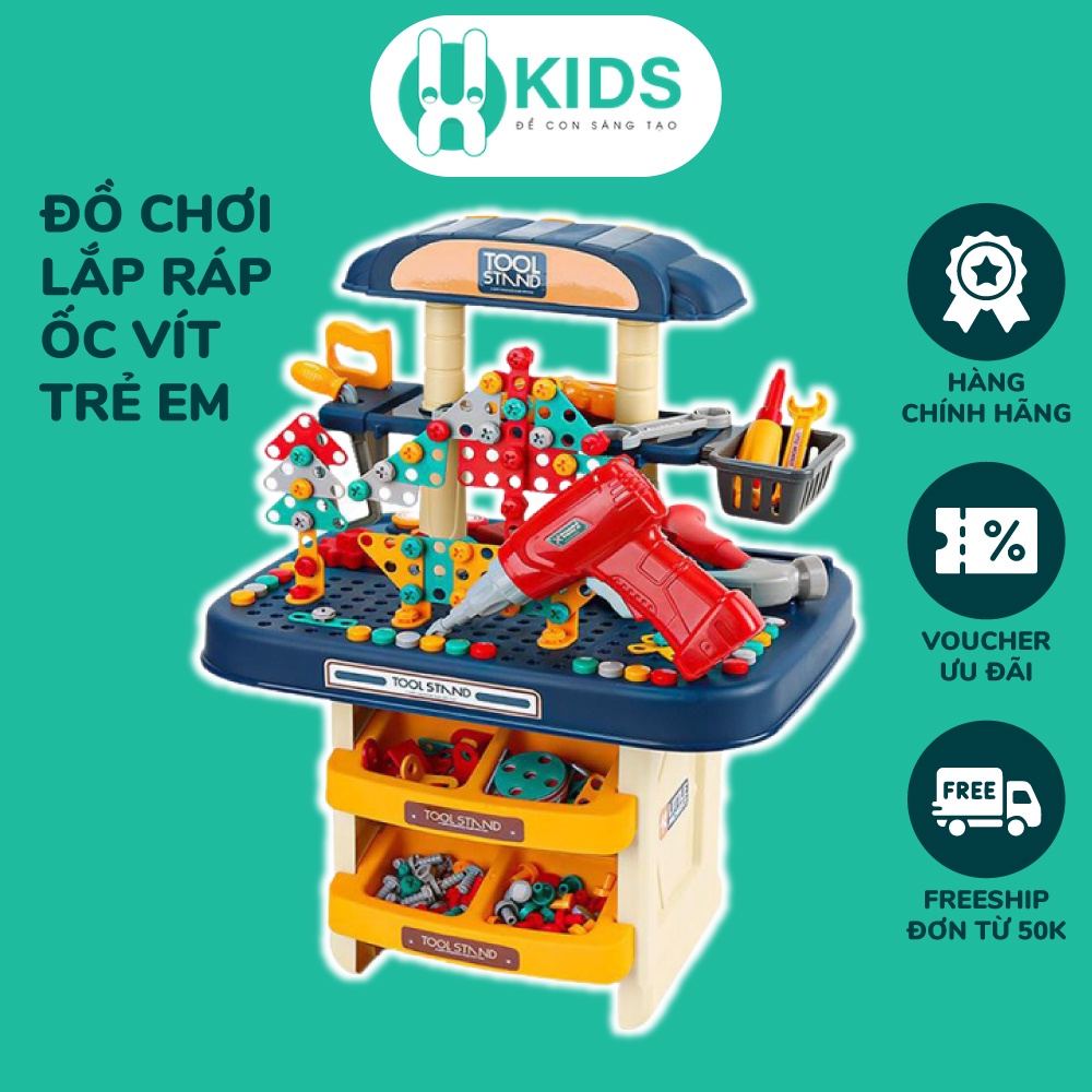 Bộ đồ chơi ốc vít lắp ráp mô phỏng kĩ sư cho bé X KIDS rèn luyện trí thông minh