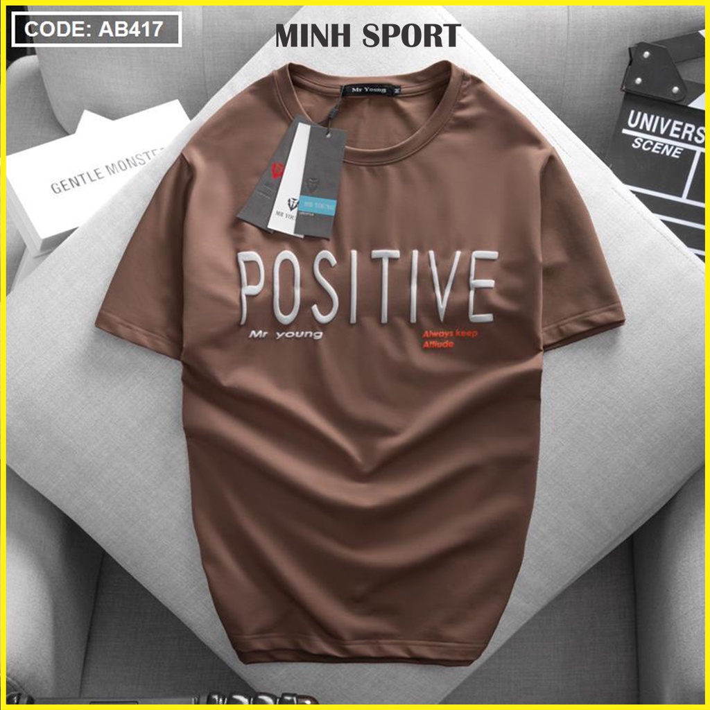 Áo Thun Nam Cổ Tròn Vải Cotton 100% In Chữ Nổi Cao Cấp mã AO.72