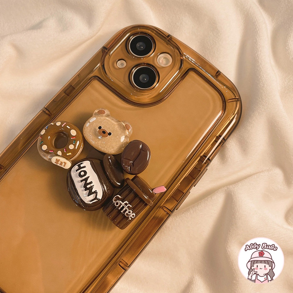 Ốp Điện Thoại TPU Mềm Trong Suốt Hình Gấu / Cà Phê 3D Cho IPhone 14 Pro Max 11 7Plus 13 12 11 Pro Max X XS XR