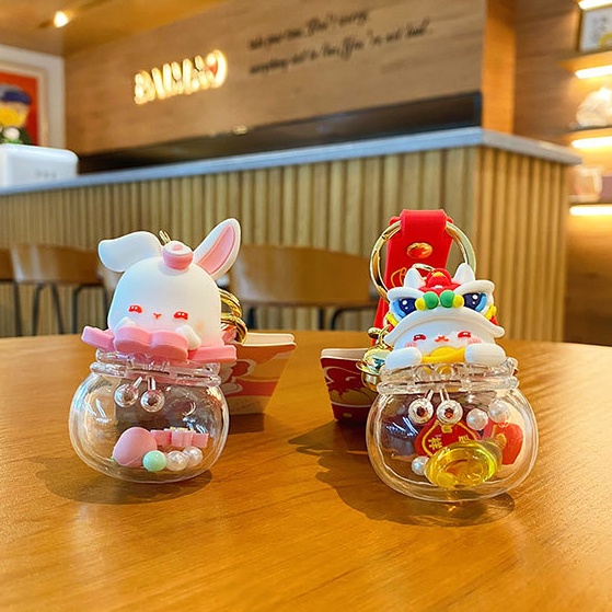 Móc Khóa Hình Thỏ Hoạt Hình May Mắn Đáng Yêu