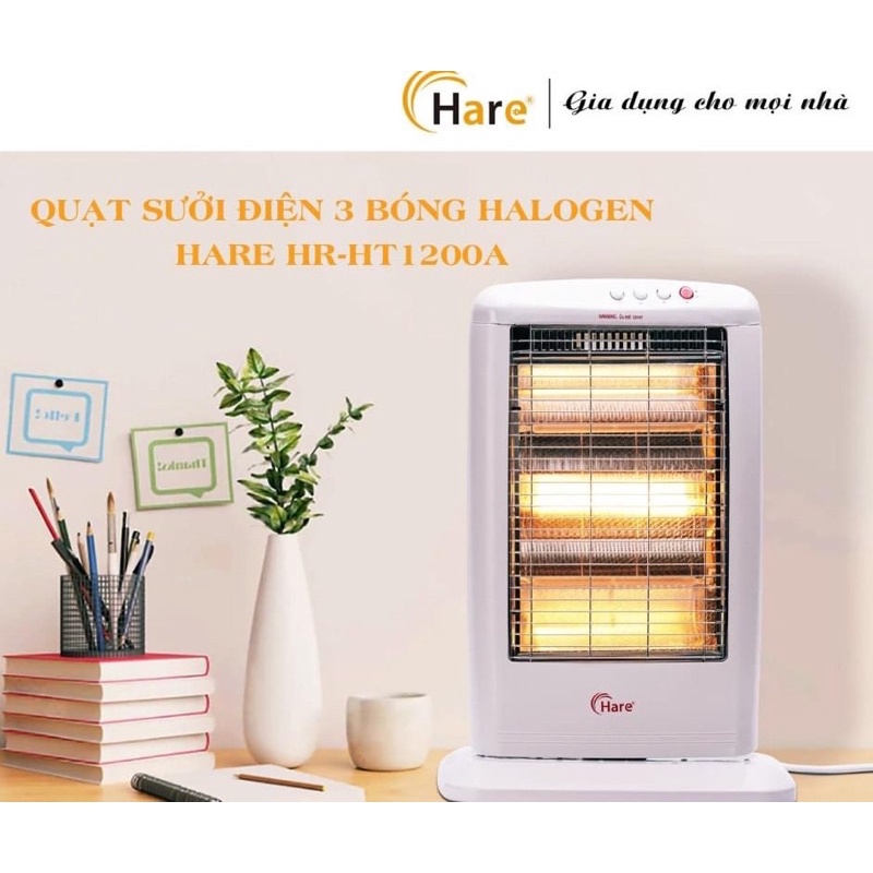 ☀️Sưởi Phòng 2 Bóng-3 Bóng Hare-Thiết Kế Nhỏ Gọn-Làm Ấm Nhanh-Không Khô Da-Bảo Hành 12 Tháng