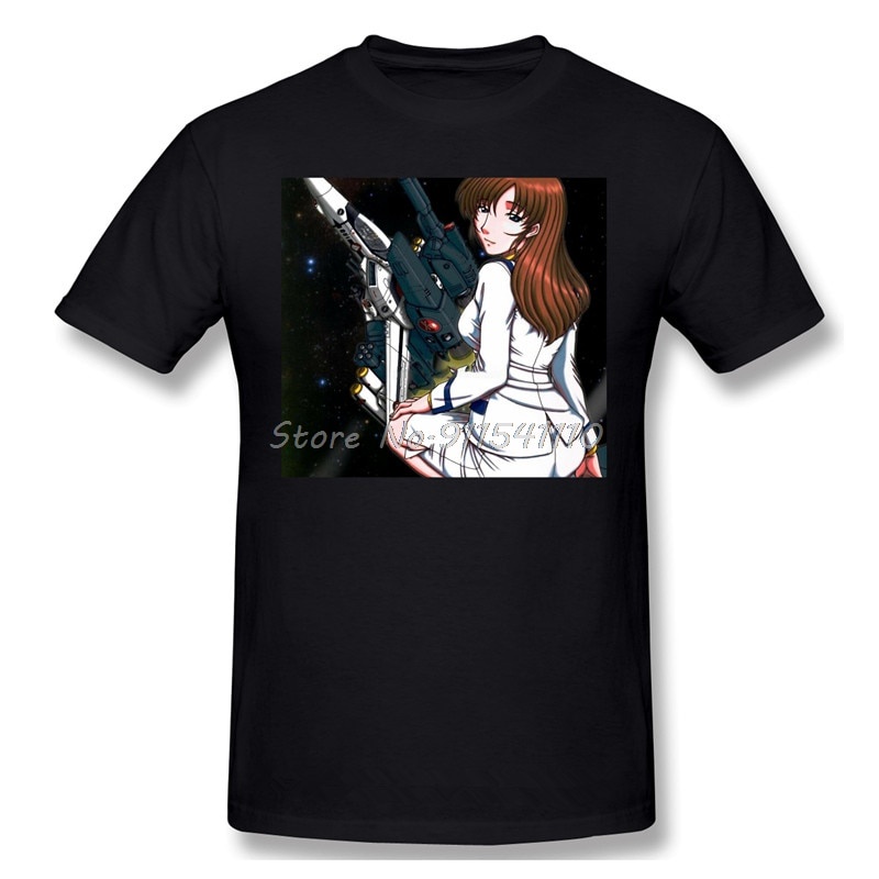 Lyzh Quần Áo Nam Cao Cấp Cổ Tròn 100 Cotton Lisa Pinup Áo Thun Đồ Họa Macross UN Spacy Zentradi Mecha Anime Tay Ngắn