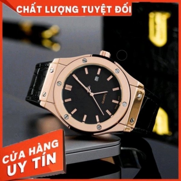 Đồng hồ nam Hub HB-42mm, đồng hồ dây da, máy pin, kim thể thao, bảo hành 12 tháng.(201)