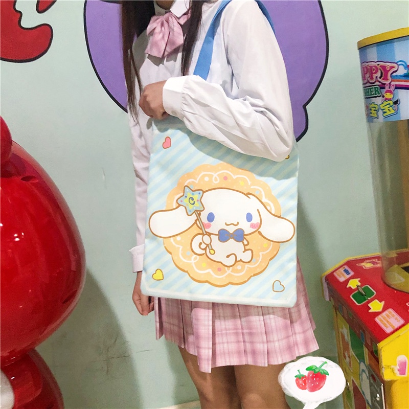 Túi Xách Đeo Vai Sức Chứa Lớn Mẫu 2021 Họa Tiết Chú Chó Tai To Cho Nữ