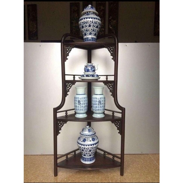 Kệ Góc Gỗ Gụ Trang Trí Bình Hoa, Đồ Gốm Sứ