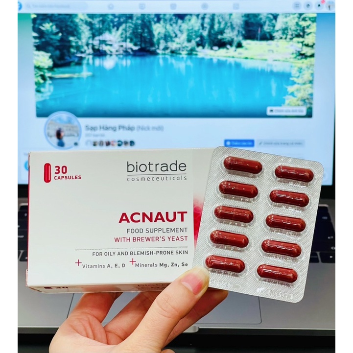 Viên uống hỗ trợ trị mụn Biotrade Acnaut Food Supplement 30 viên