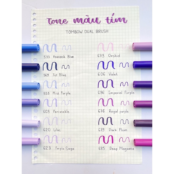 Bút Cọ TOMBOW ABT Dual Brush Pens Tone Màu Tím