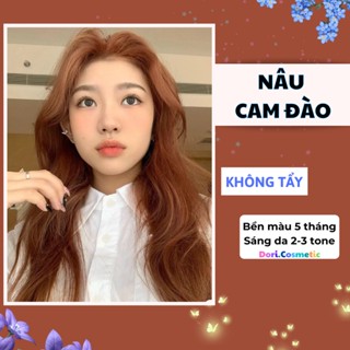 thuốc nhuộm tóc màu nâu cam đào . combo thuốc nhuộm tóc tại nhà