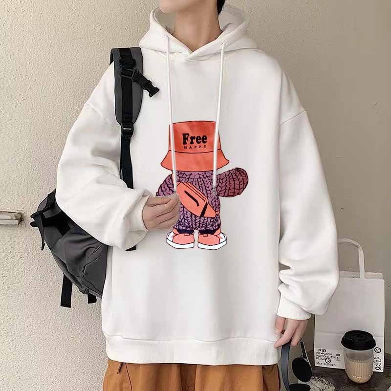❤ HÓT ❤ Áo Hoodie Nam nữ nỉ cotton dáng rộng màu trắng đen hồng tím cổ tròn dài tay có nón phong cách Hàn Quốc