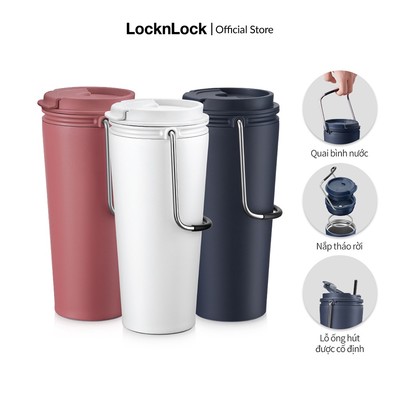 Bình giữ nhiệt Lock&Lock Bucket Tumbler 540ml LHC4269 (3 màu) thép không gỉ, quai gập