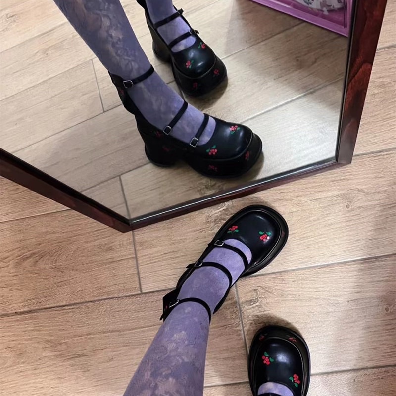 GIÀY L45 MARY JANE ĐẾ XUỒNG PHỐI DÂY CK ĐẾ CAO 10CMN