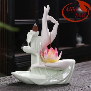 Thác Khói Trầm Hương -Phật Thủ Quan Âm-Tặng 10 nụ trầm