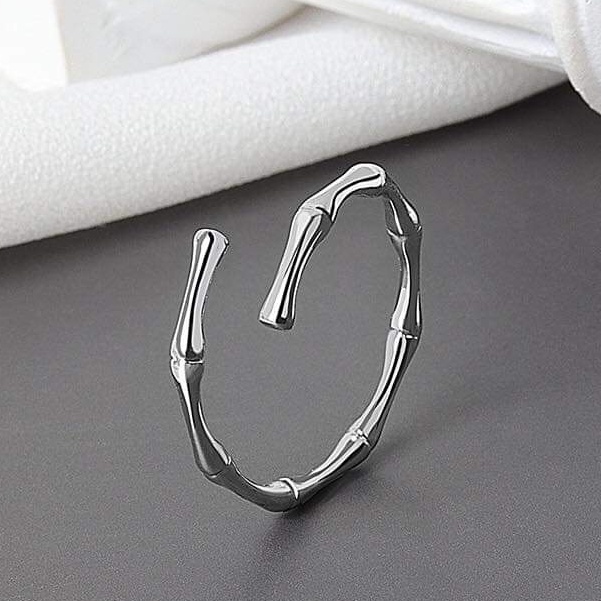 Nhẫn bạc nhẫn đốt trúc free size tự điều chỉnh size tay Van Jewelry