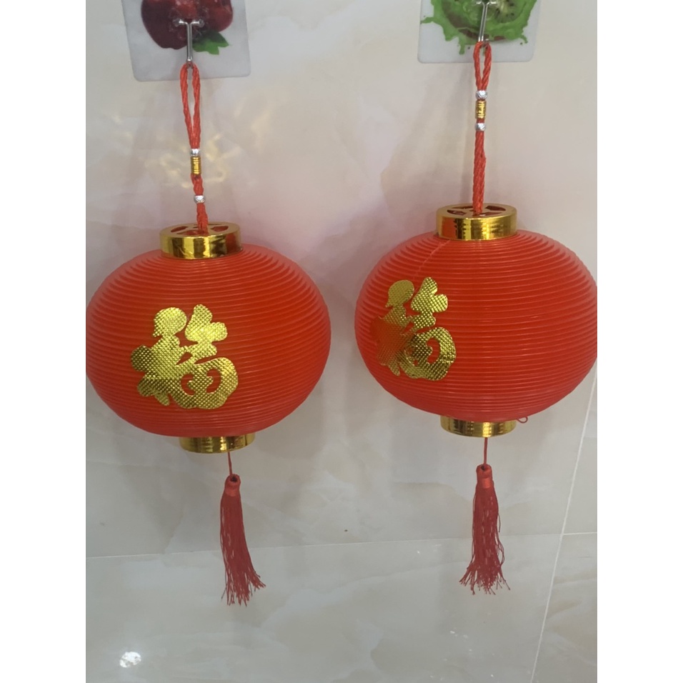 1 Cặp đèn lồng đỏ kèm đèn trang trí dịp tết nguyên đán, lễ hội