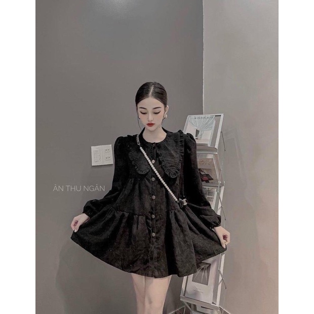 ‼️ MX003 ĐẦM BABYDOLL  PHỐI NÚT TAY DÀI 60-95kg ‼️ BIGSIZE RIN HEO