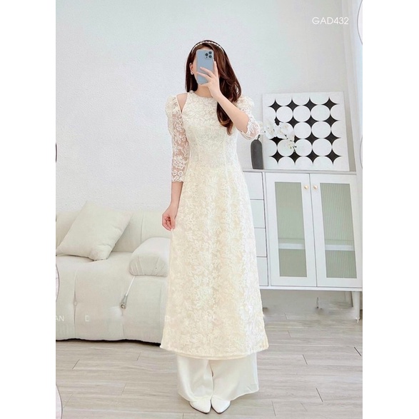 Áo dài ren 4 tà cao cấp