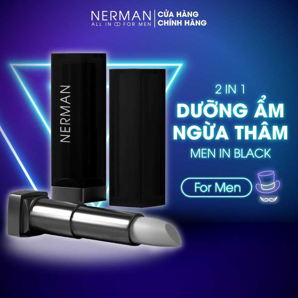 Son dưỡng cho nam Nerman Men in Black 2 in 1 dưỡng ẩm, ngừa thâm môi 4g !