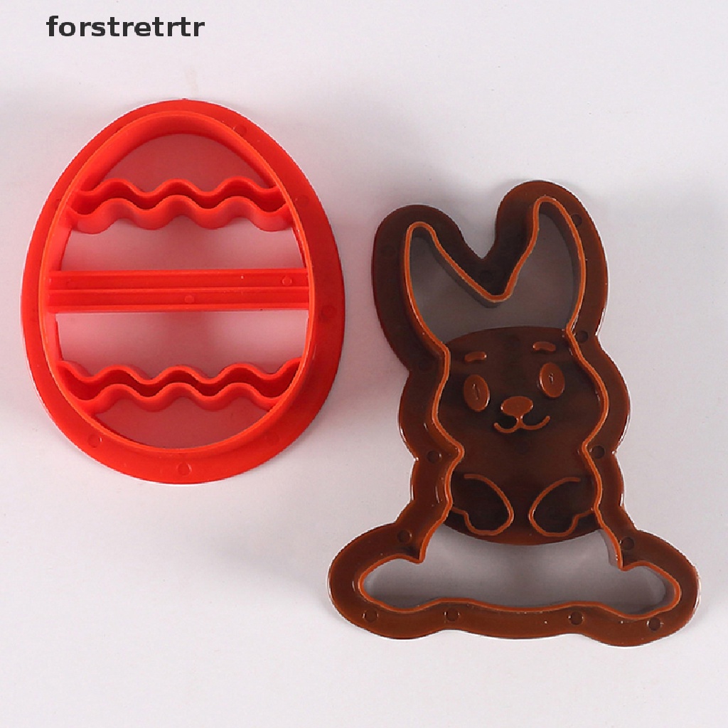 Forstretrtr Happy Easter Cookie Embosser Cutter Cartoon Bunny Eggs Biscuit Cutter Rabbit Fondant Chololate Stamps Mold Party Cake Decoration EN #7