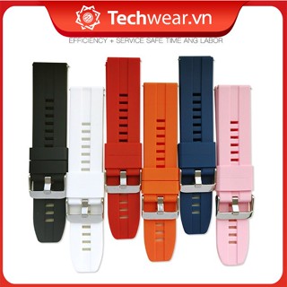 Dây cao su 20mm | 22mm khóa bạc cho đồng hồ thông minh Ticwatch Huawei Watch | đồng hồ thông minh các loại