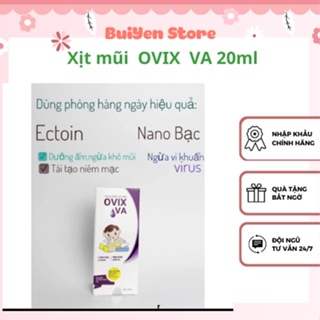 Mã giảm 10kXịt mũi Ovix VA 20ml hỗ trợ giảm viêm mũi, làm sạch chất nhầy