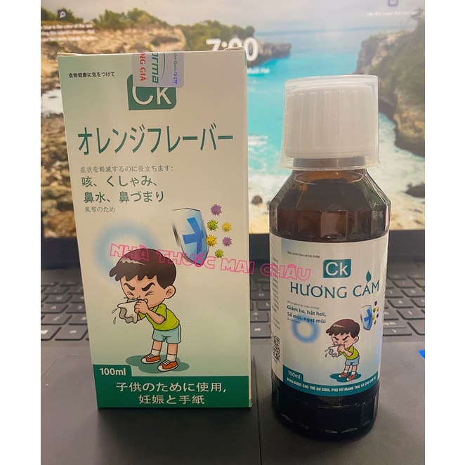 Siro CK hương cam hỗ trợ giảm các các triệu chứng ho hắt hơi sổ mũi ngạt mũi do cảm lạnh 100ml