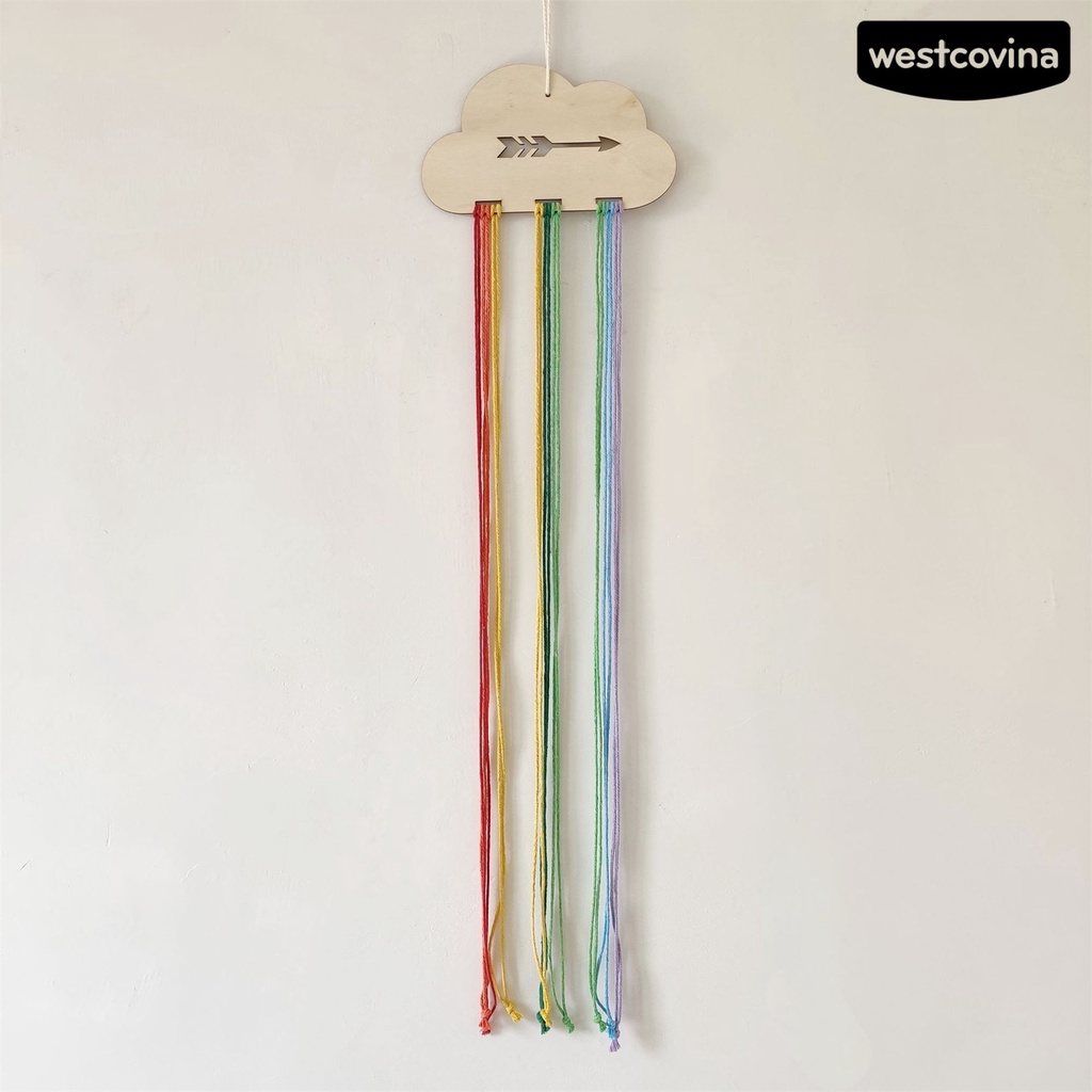 [WEST]⚘Hộp Đựng Kẹp Tóc Gắn Tường Hình Đám Mây Bằng Dây Cotton Chịu Tải Tốt Trang Trí Nhà Cửa