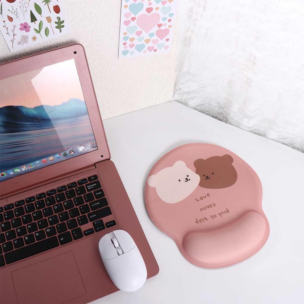 Đệm lót chuột bằng silicon PC MMULCK dày dặn thoải mái họa tiết hoạt hình gấu dễ thương