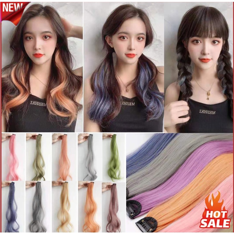 Tóc Giả Dài Màu Gradient Tự Nhiên Không Đường May Cho Nữ